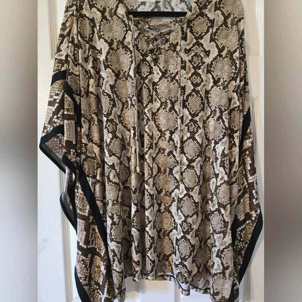 Michael kors snake‎ print silky caftan tunic